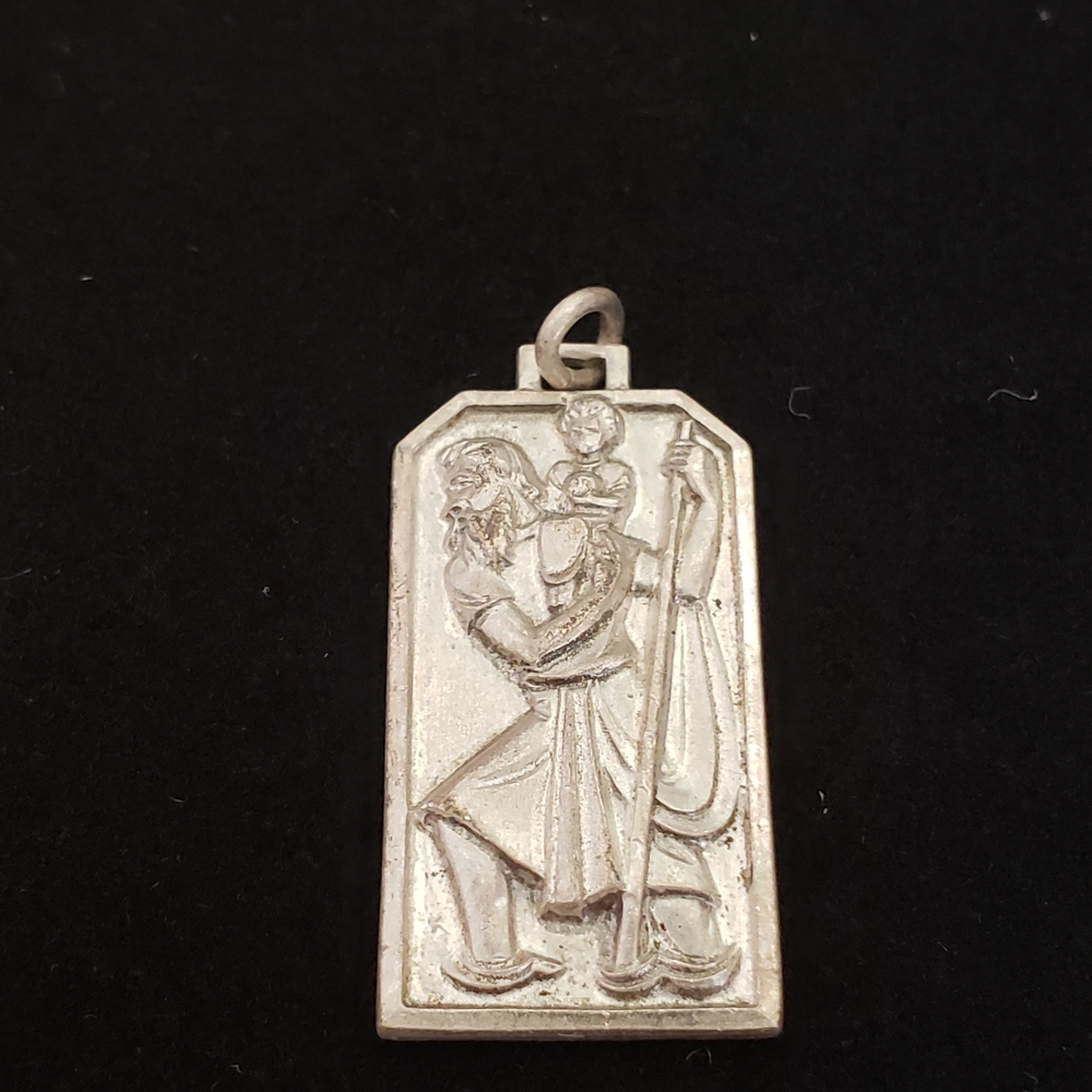 Vintage Sterling Silver Religious (Saint Christopher carrying the Christ Pendant